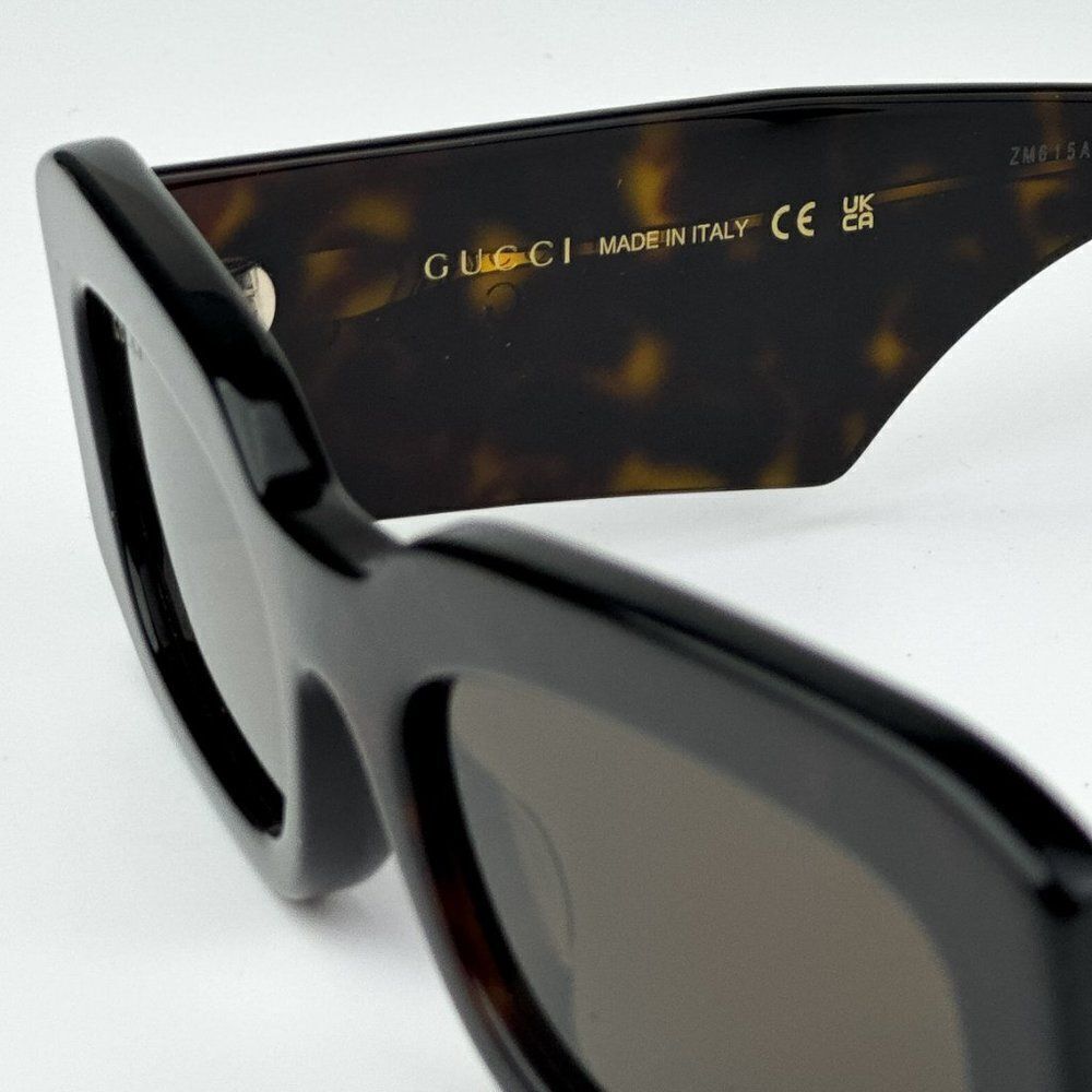 NEW Gucci GG1426S 002 Dark Havana Brown Unisex Rectangle Sunglasses GG 1426s - Picture 8 of 11